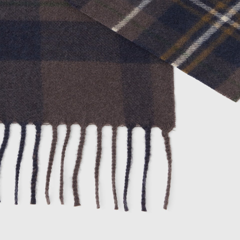 Navy Check Scarf