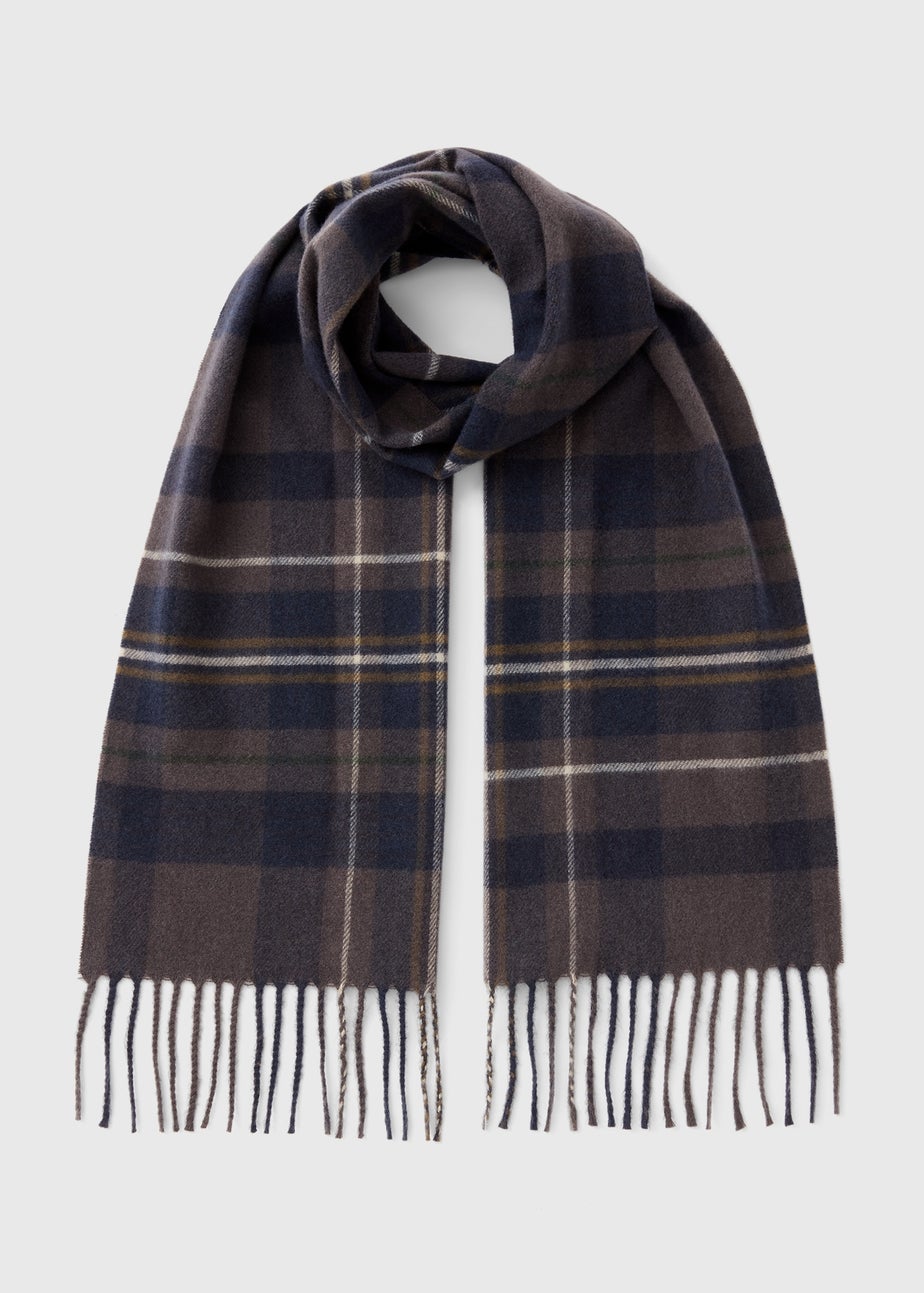 Navy Check Scarf