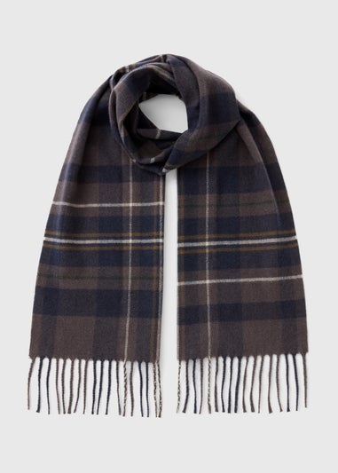Navy Check Scarf