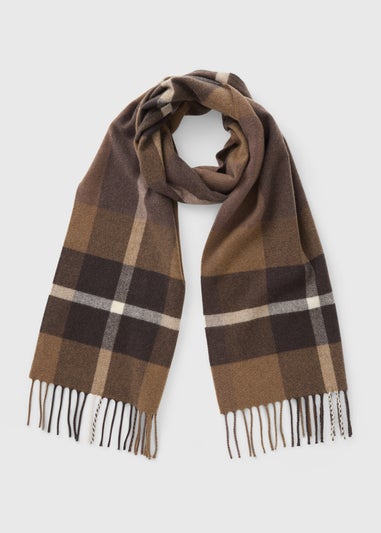 Brown Check Scarf