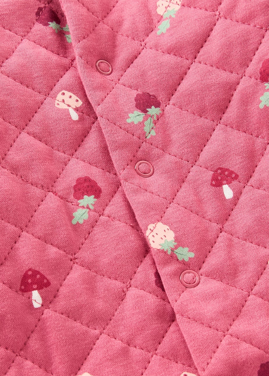 Baby Pink Quilted Sleepsuit (Newborn-23mths)