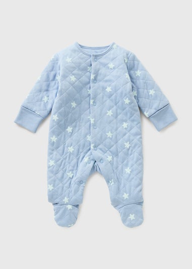 Baby Blue Star Quilted Sleepsuit (Newborn-23mths)