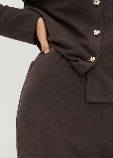 Papaya Petite Brown Soft Touch Co Ord Trousers