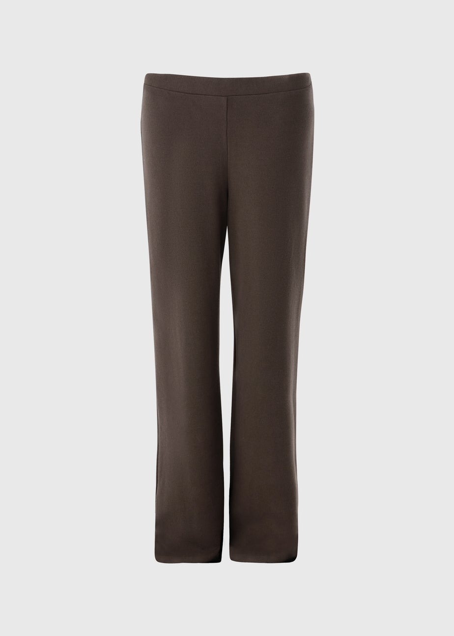 Papaya Petite Brown Soft Touch Co Ord Trousers