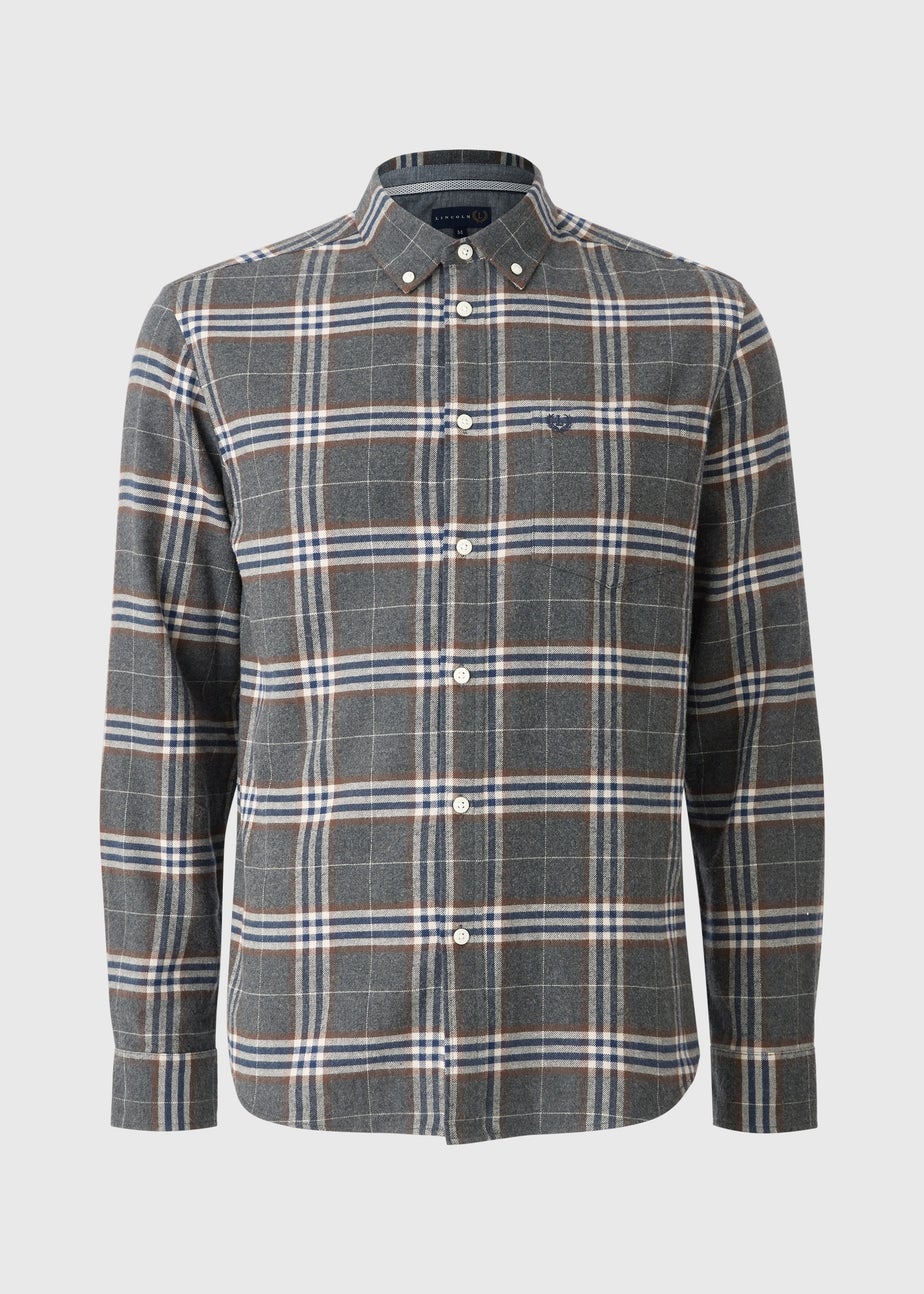 Lincoln Charcoal Brushed Check Shirt