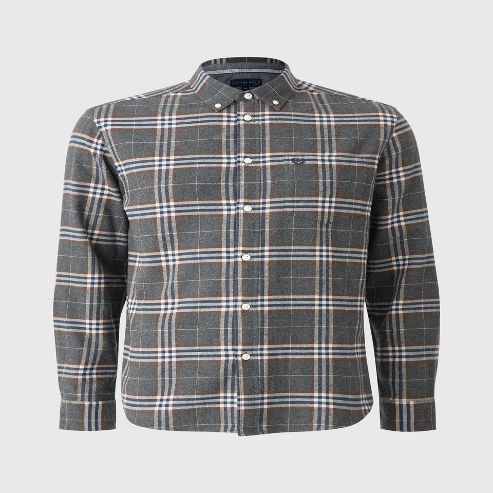 Lincoln Charcoal Brushed Check Shirt