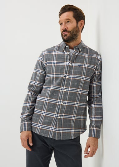 Lincoln Charcoal Brushed Check Shirt