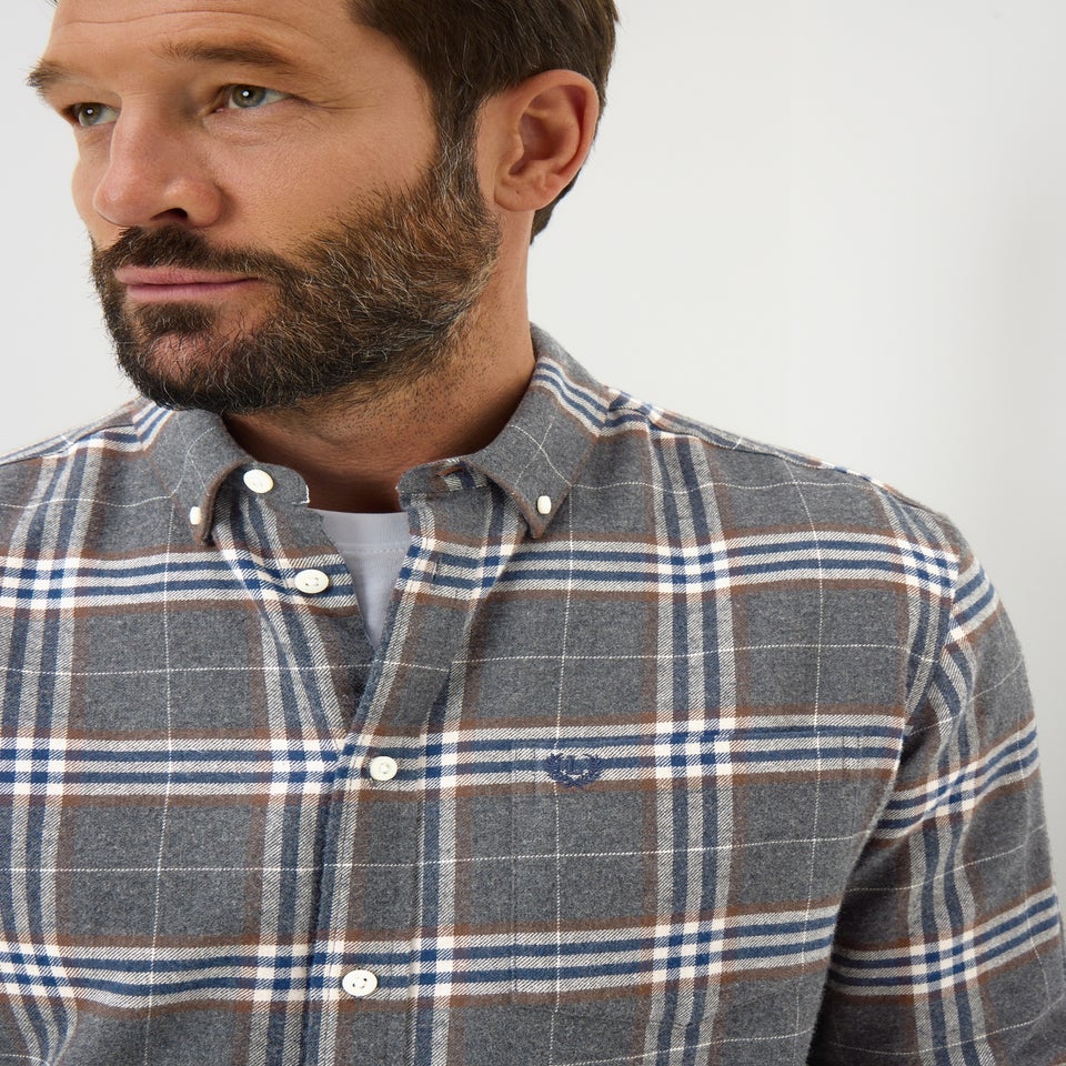 Lincoln Charcoal Brushed Check Shirt