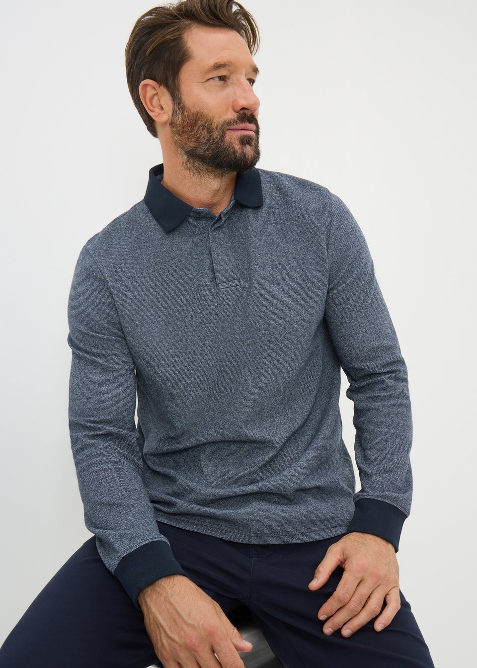 Navy Twist Polo Shirt