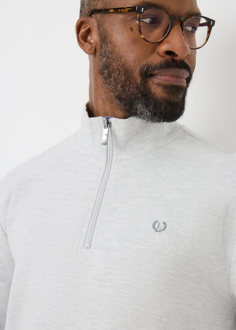 Lincoln Grey Ribbed Quarter Zip