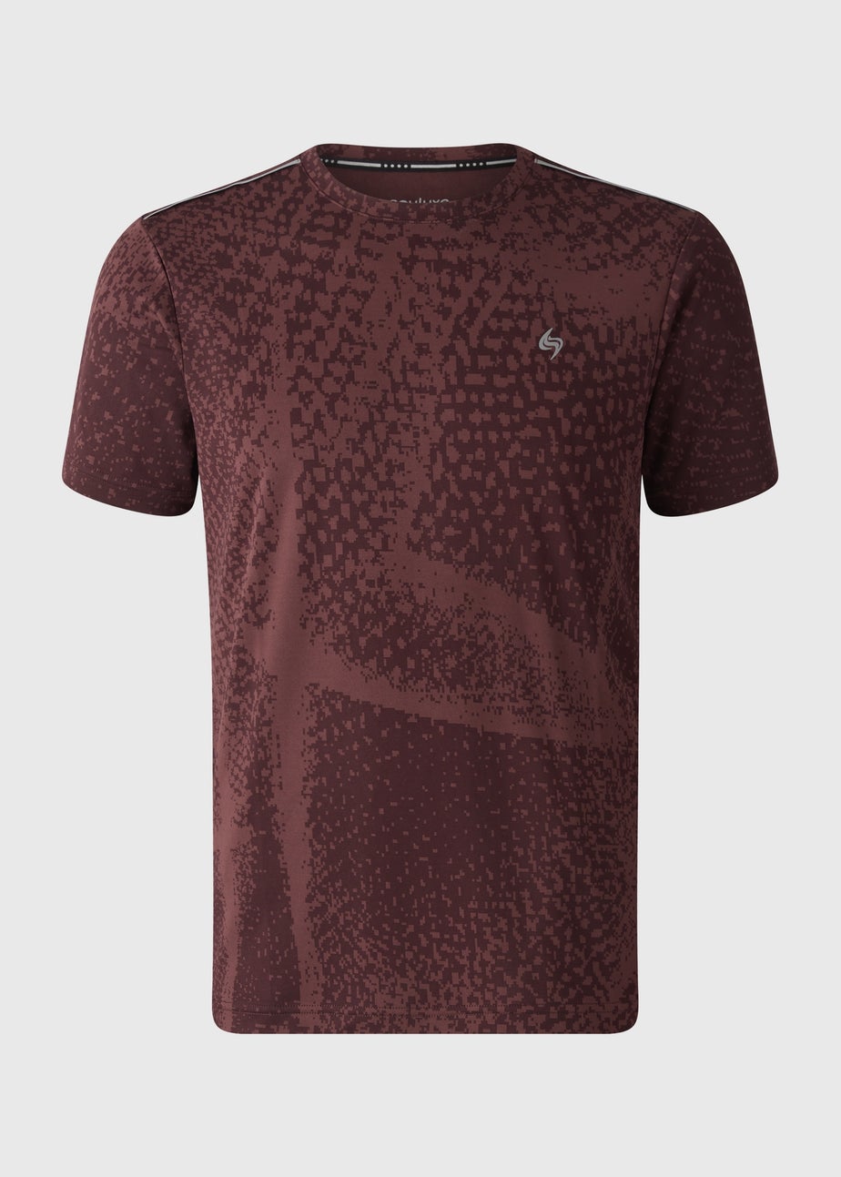 Souluxe Burgundy Jaquard T-shirt