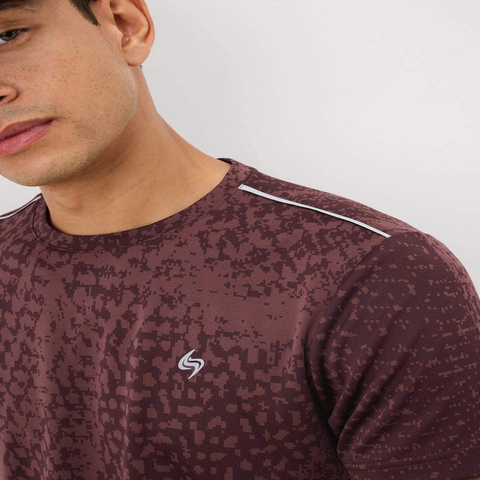 Souluxe Burgundy Jaquard T-shirt