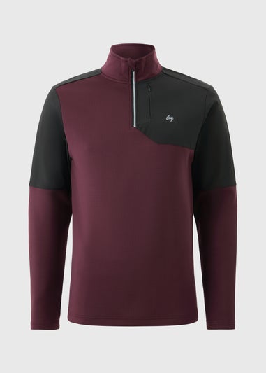 Souluxe Burgundy Half Zip Co Ord Sweatshirt