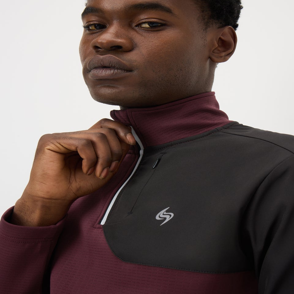 Souluxe Burgundy Half Zip Co Ord Sweatshirt