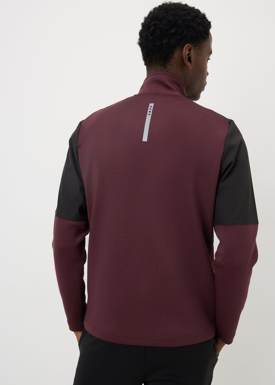 Souluxe Burgundy Half Zip Co Ord Sweatshirt