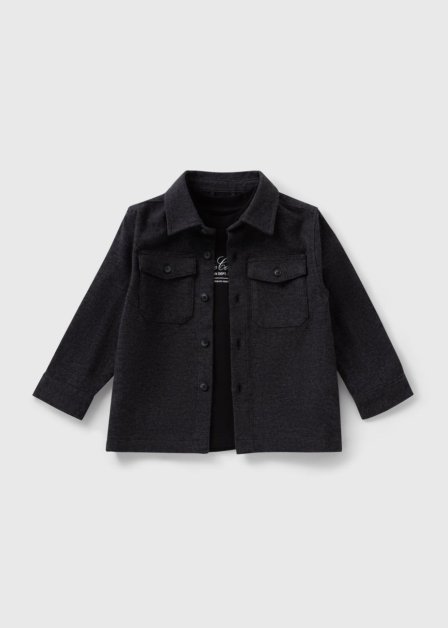 Boys Grey Studio Collection Shirt & T-shirt Set (1-7yrs)