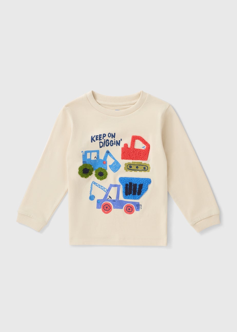 Boys Cream Digger Sweatshirt (1-7yrs)