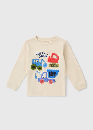 Boys Cream Digger Sweatshirt (1-7yrs)