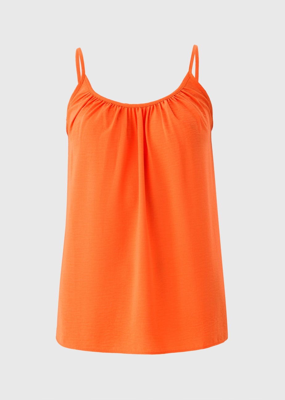 Orange Solid Cami Blouse