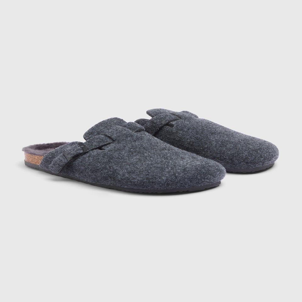 Grey Felt Clogs