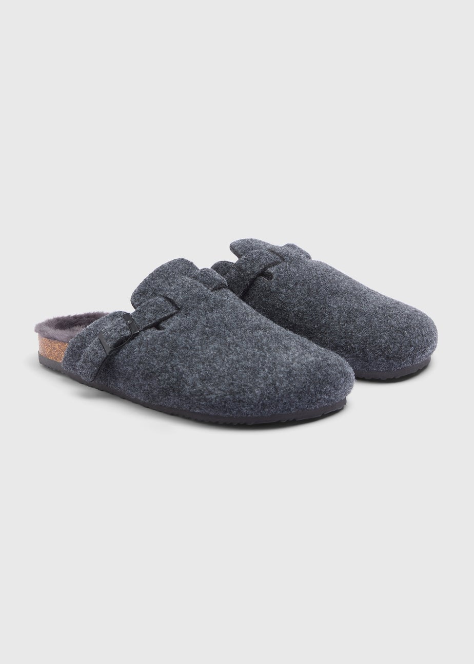 Grey Felt Clogs