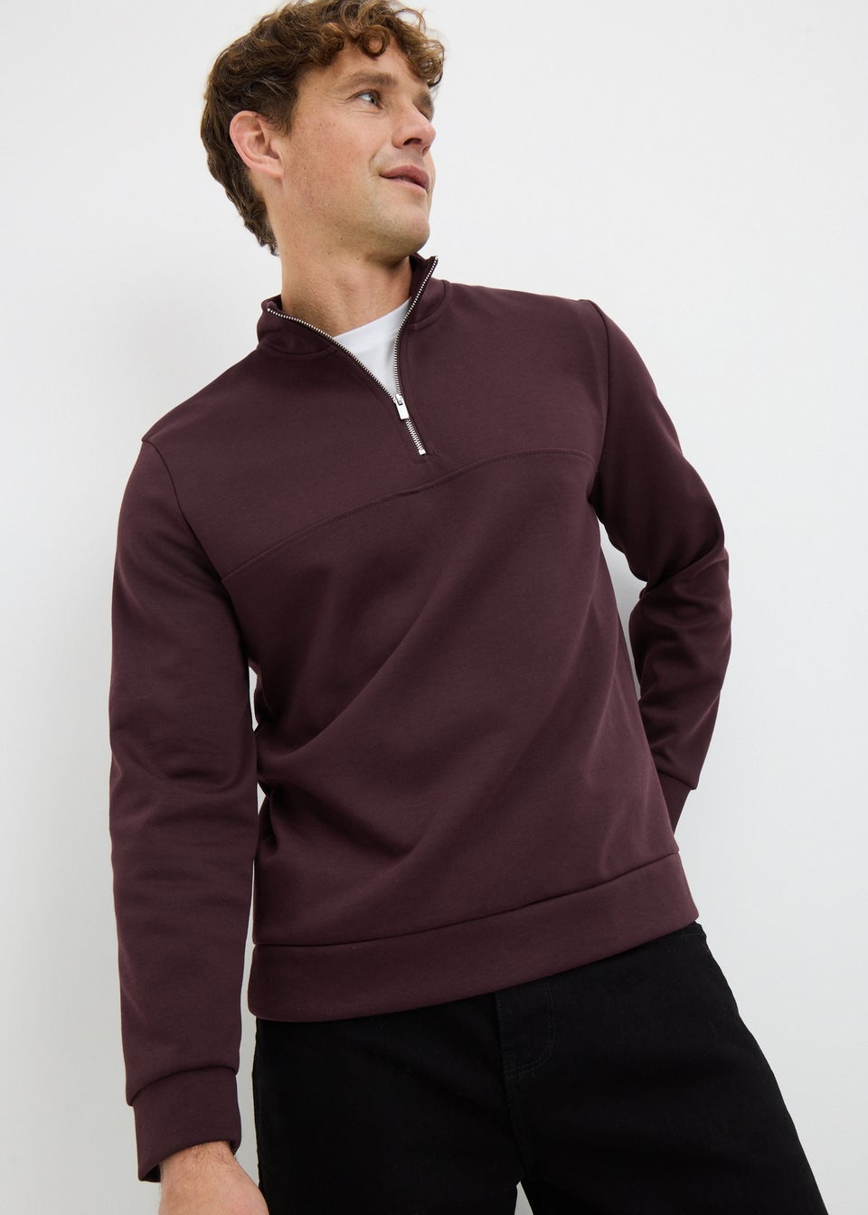 Purple Smart Half Zip Sweatshirt