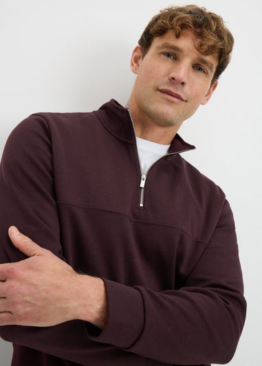 Purple Smart Half Zip Sweatshirt