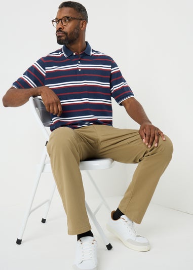 Lincoln Red Striped Polo Top