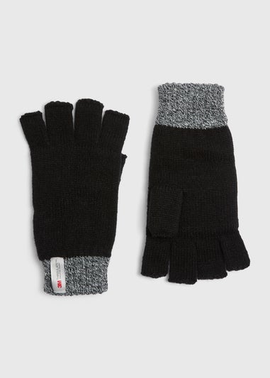 Black Thinsulate Fingerless Gloves