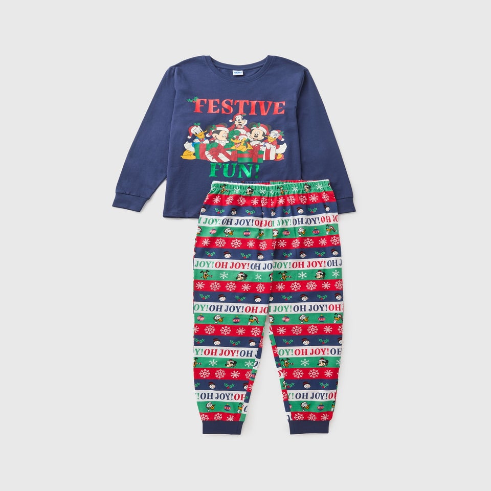 Disney Boys Navy Christmas Matching Family Pyjama Set (1-13yrs)