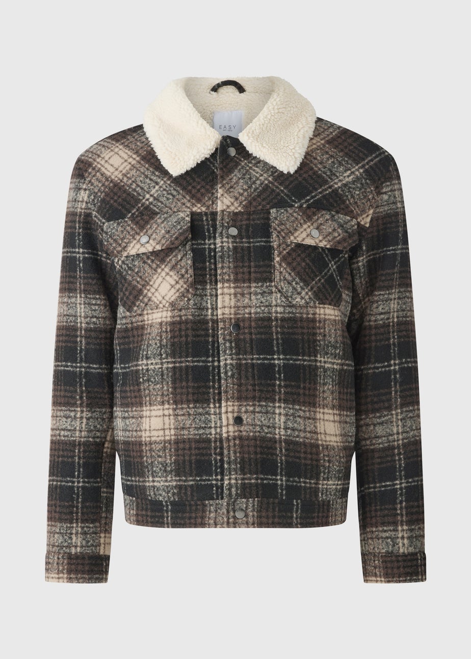 Brown Check Trucker Jacket