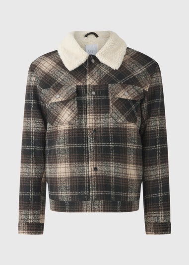 Brown Check Trucker Jacket