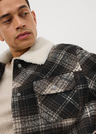 Brown Check Trucker Jacket