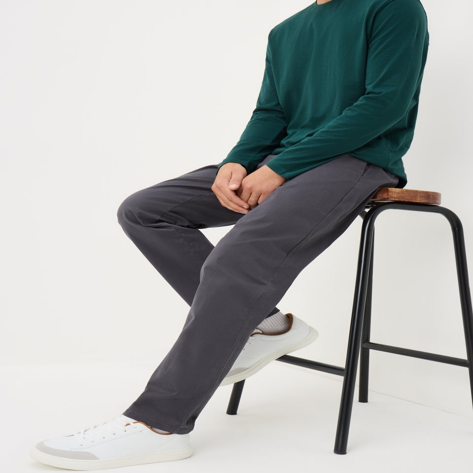 Grey Straight Chinos