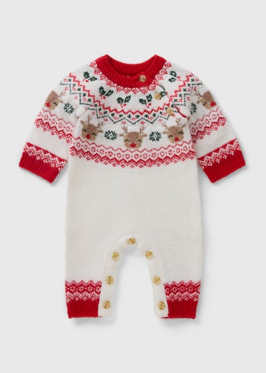 Baby Cream Fairisle Knit Romper (Newborn-23mths)