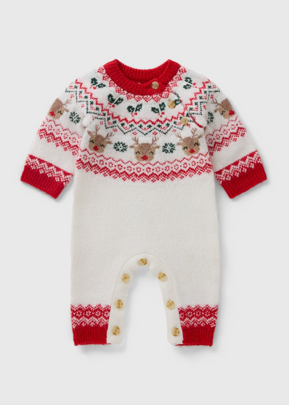 Baby Cream Fairisle Knit Romper (Newborn-23mths)