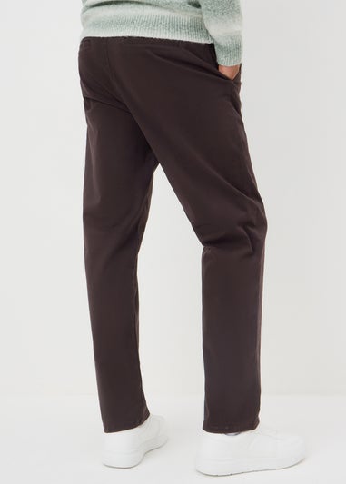 Dark Brown Straight Fit Chinos