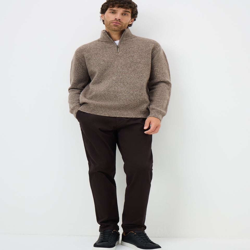 Dark Brown Slim Fit Chinos