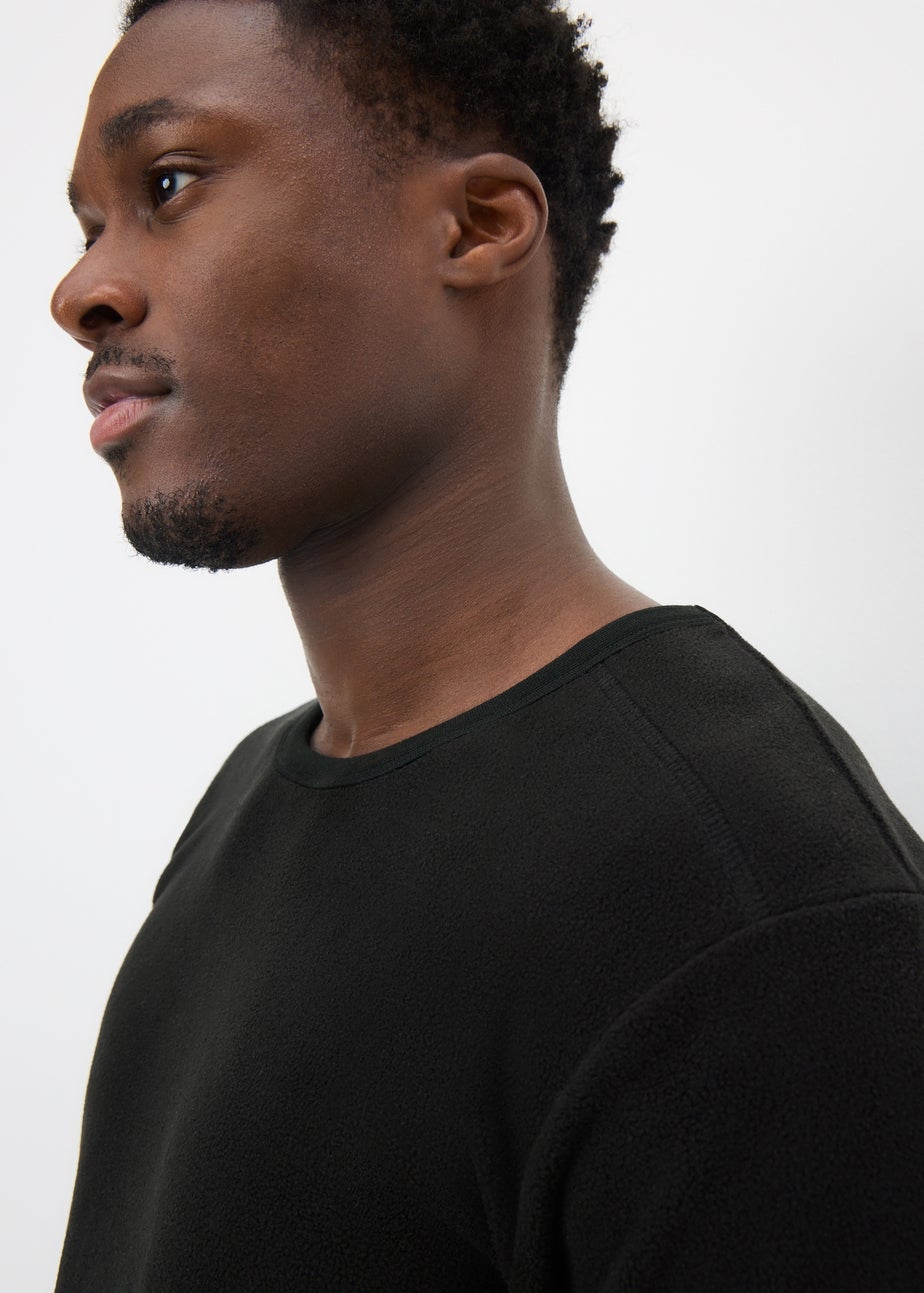 Black Microfleece Long Sleeve Top