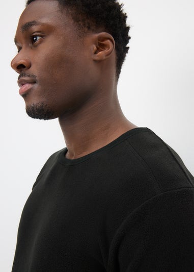 Black Microfleece Long Sleeve Top