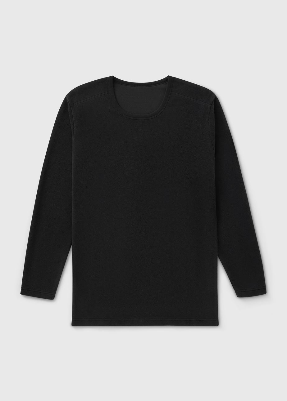 Black Microfleece Long Sleeve Top