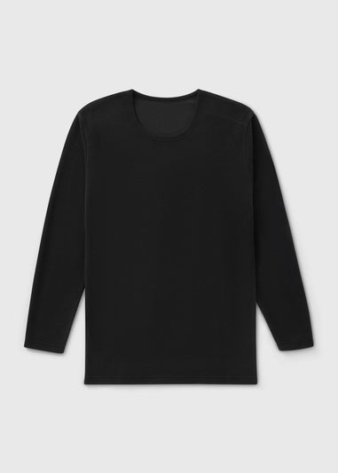 Black Microfleece Long Sleeve Top