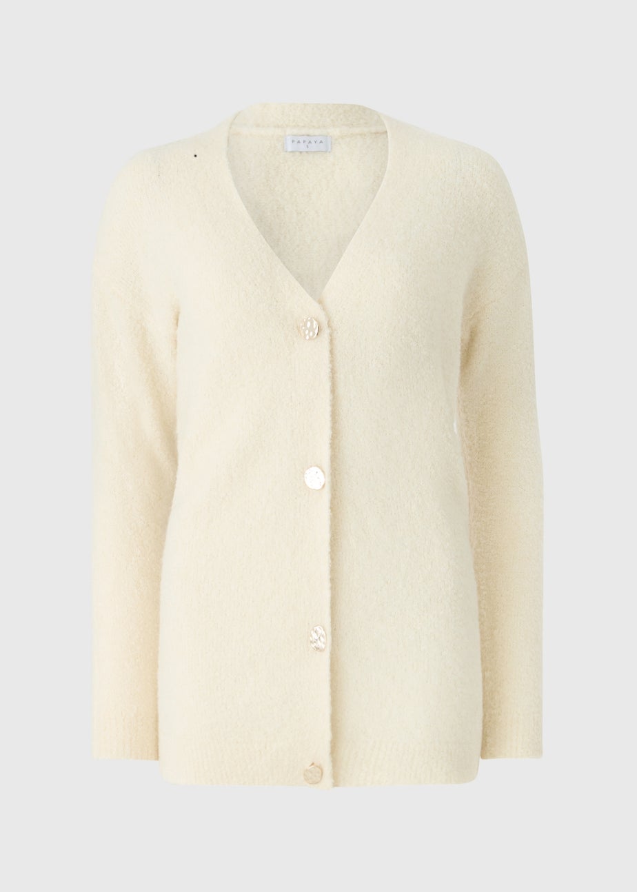 Papaya Petite Cream Boucle Cardigan