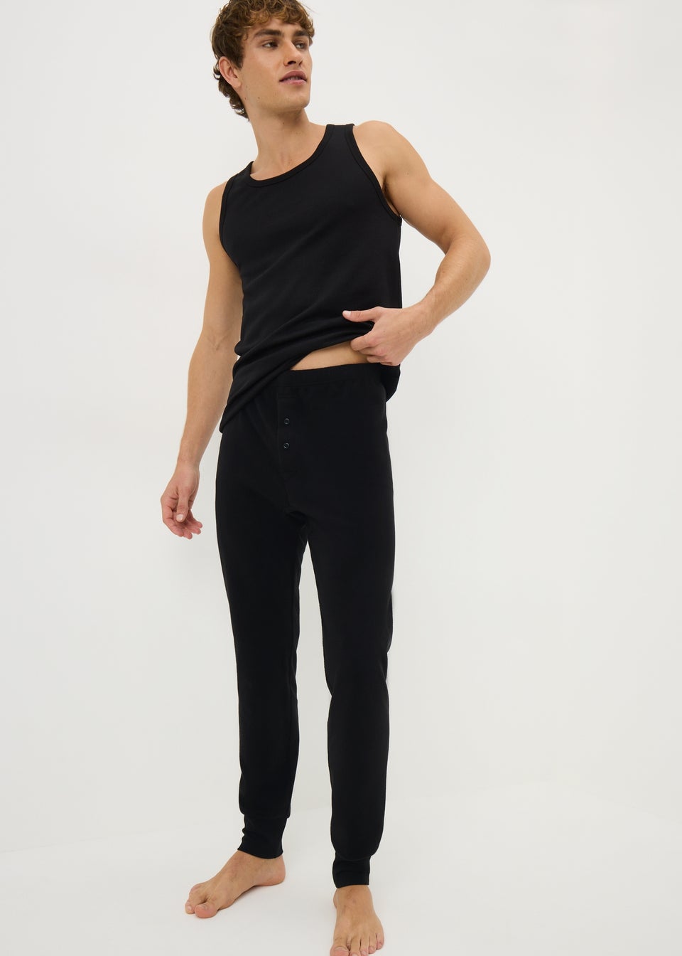 Black Microfleece Trousers