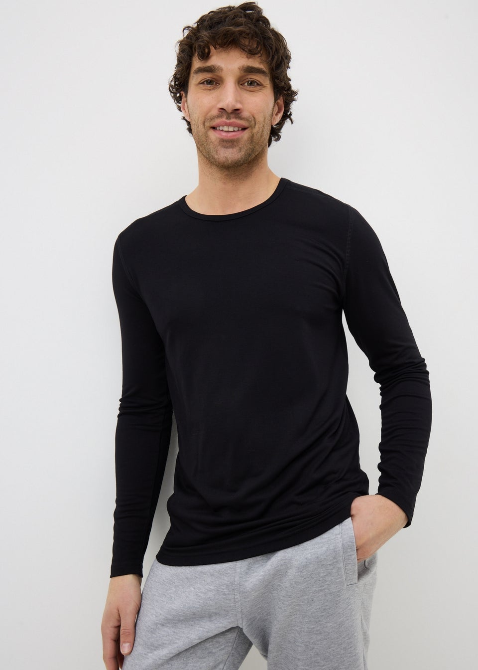 Black Thermal Long Sleeve Top