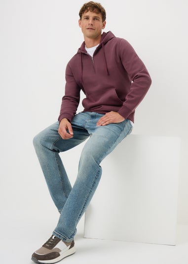 Burgundy Half Zip Hoodie