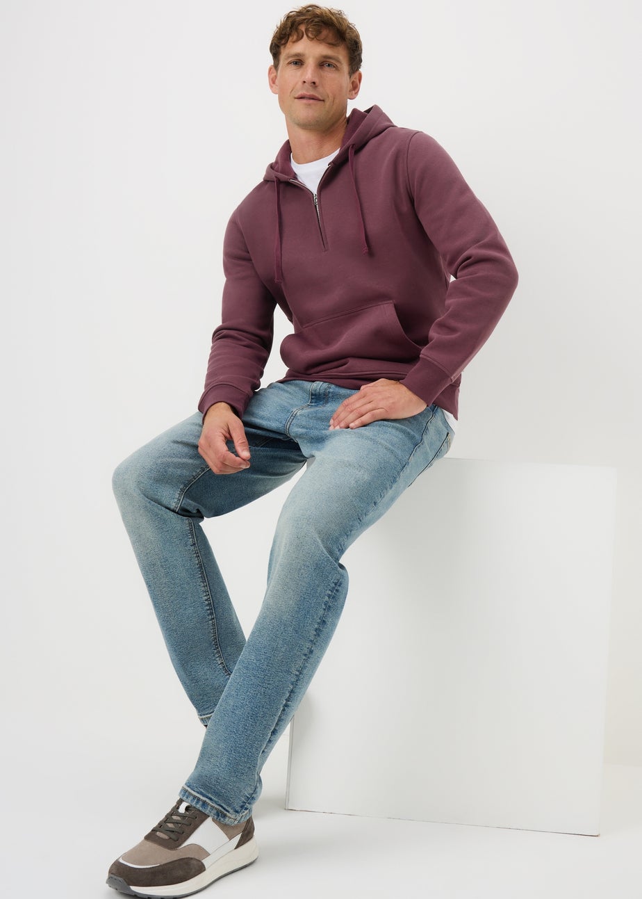 Burgundy Half Zip Hoodie