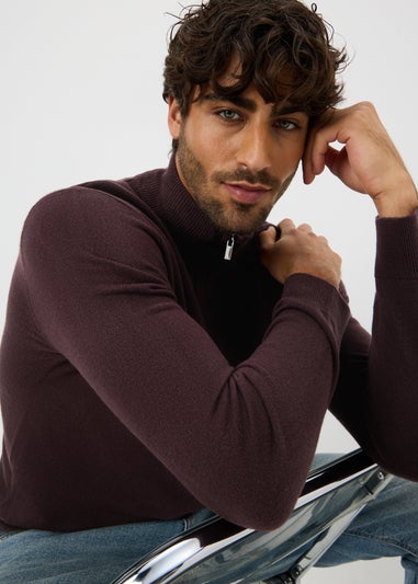 Long Sleeve Plum 1/4 Zip