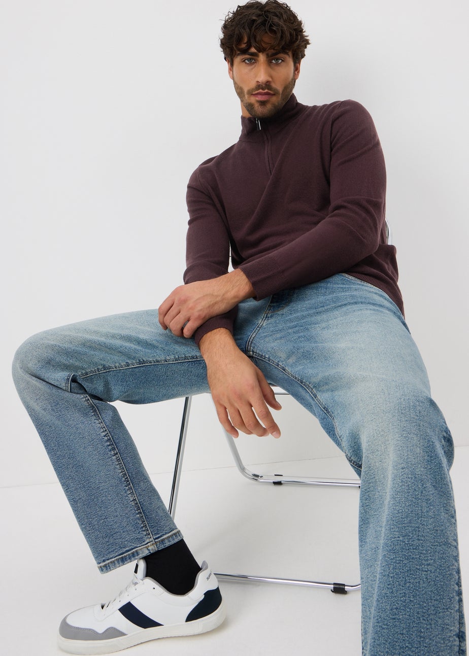 Long Sleeve Plum 1/4 Zip