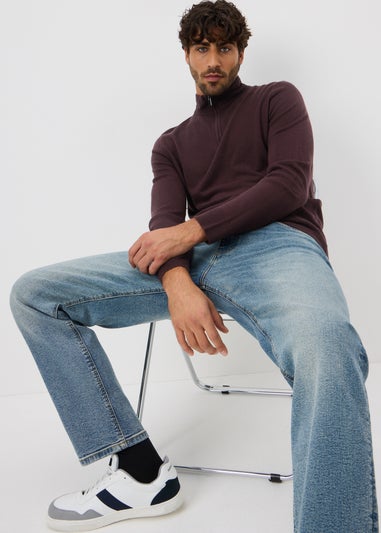 Long Sleeve Plum 1/4 Zip